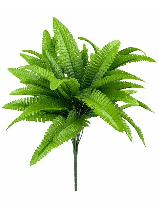 Artificial Boston Fern Bush 20 Inch Faux Fern Plant Hanging Basket Filler Plante