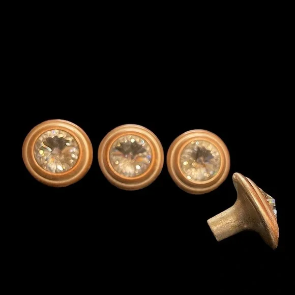 Brass rhinestone furniture knobs diamond silver vintage drawer cabinet k…