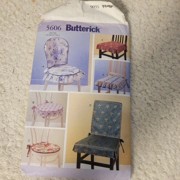 Butterick H516 / 5606 Chair covers and Pads  UNCUT Sewing‎ Pattern 2000