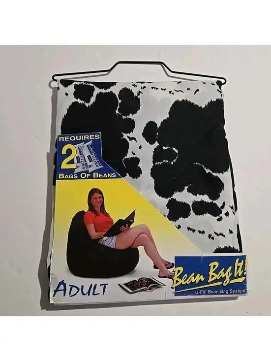Bean Bag Cover U-Fill Cow Pattern Adult Size New