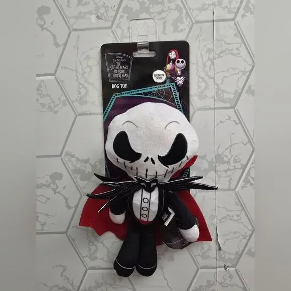 New Disney Nightmare Before Christmas Jack Dog Plush Squeaker Toy