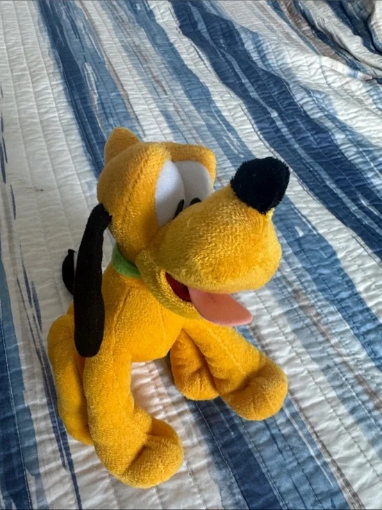 Pluto Plush Dog Toy with Green Collar - Soft Toy