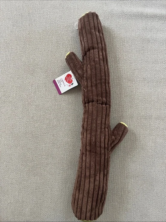 Boots & Barkley Brown Plush Cactus Tug Dog Toy with Yellow Tips