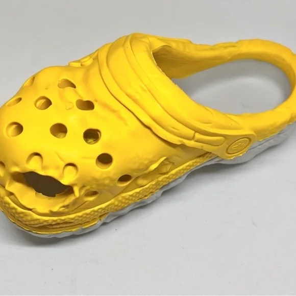 Large Yellow Natural Rubber Dog Chew Toy‎ Slipper | Treat Dispenser | 6x3 in