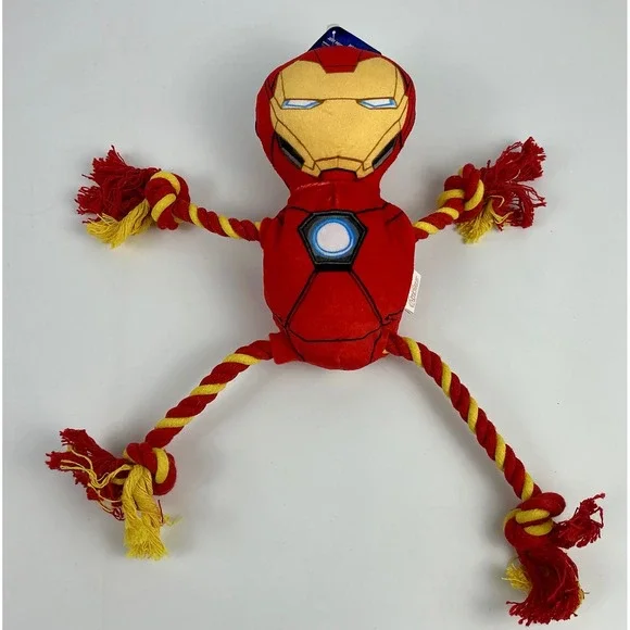 Marvel Avengers Iron Man Rope Limb Plush Dog Toy Fetch for Pets‎ FFP16511 NWT
