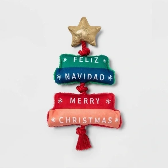 Plush Rope Tree Dog Toy - Wondershop Feliz Navidad - NEW WITH TAGS