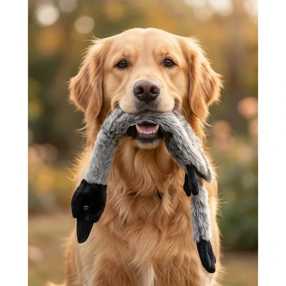 Multipet Cuddle Buddies Empty Nesters Gray Goose Stuffing Free Dog Toy NEW