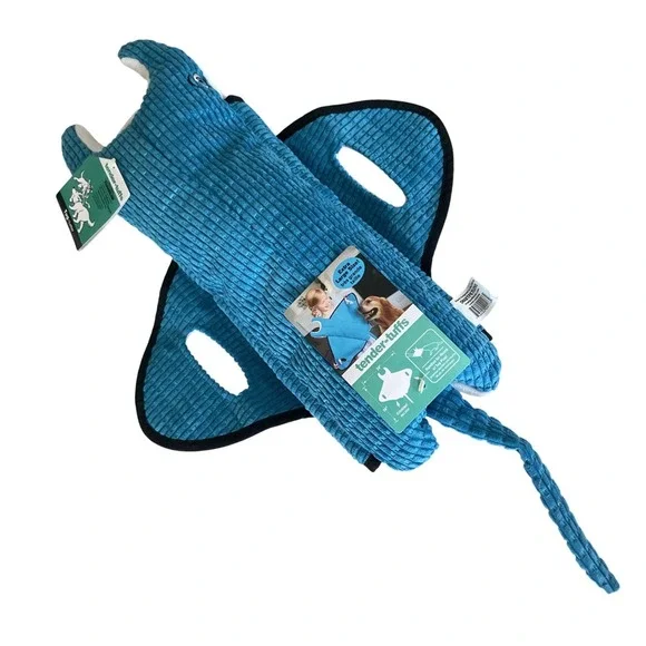 SmartPetLove Tender-tuffs Extra Large Stingray Blue Corduroy Squeaky Dog Toy 28
