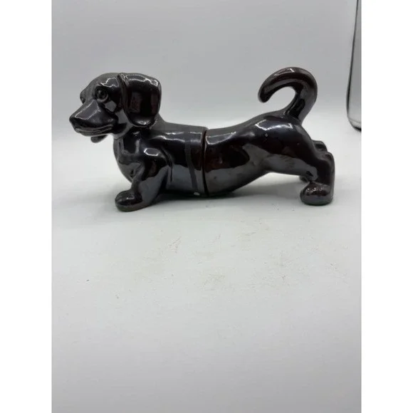 Vintage Enesco Japan Dachshund Wiener Dog Ceramic Covered 9