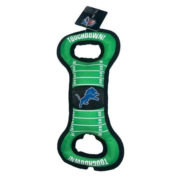 Detroit Lions NFL Dog Toy‎ Tug Squeaky Football Field Durable Pet Chew NEW