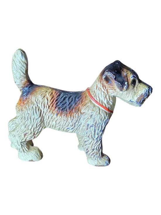 Vintage Dog Figurine with Tan, Brown and Black Coat