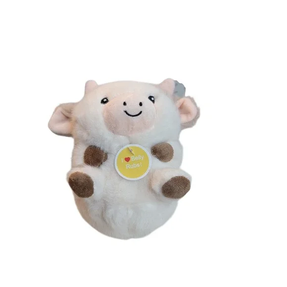 HAL Smoochy Pet Pals Cow‎ Dog Toy Cream Tan NEW Squeaker Crinkle 7