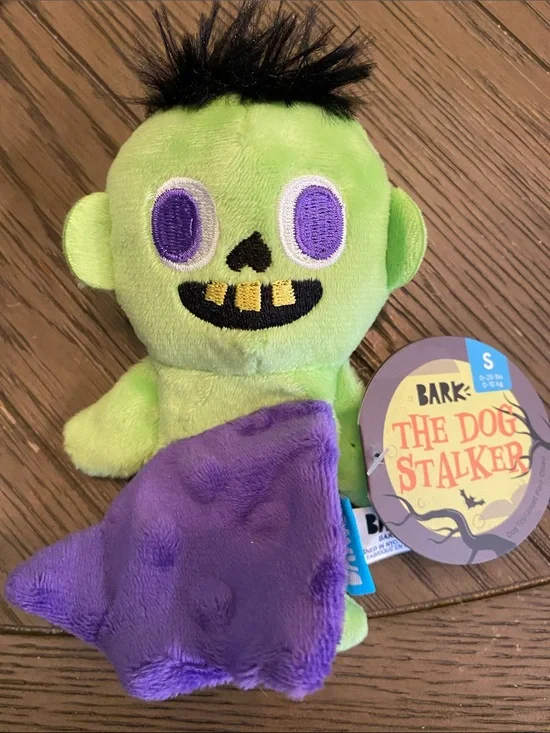 Bark Green & Purple Plush Dog Toy