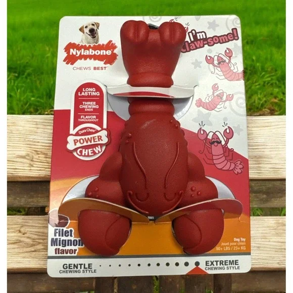 Power Chew Lobster Dog Toy Filet Mignon  1 Count (XL‎ - 50+ Lbs) By Nylabone