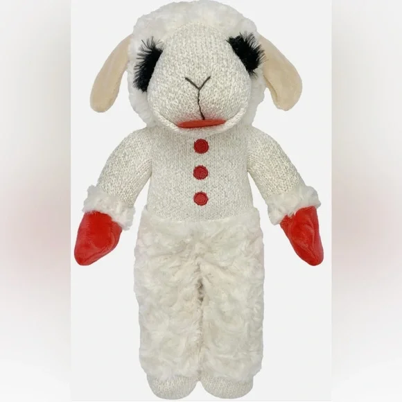 Lamb Chop Dog Toy With Squeakers  13”