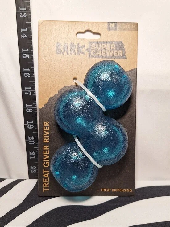 NWT Bark Super Chewer Treat Giver River Dog Toy M