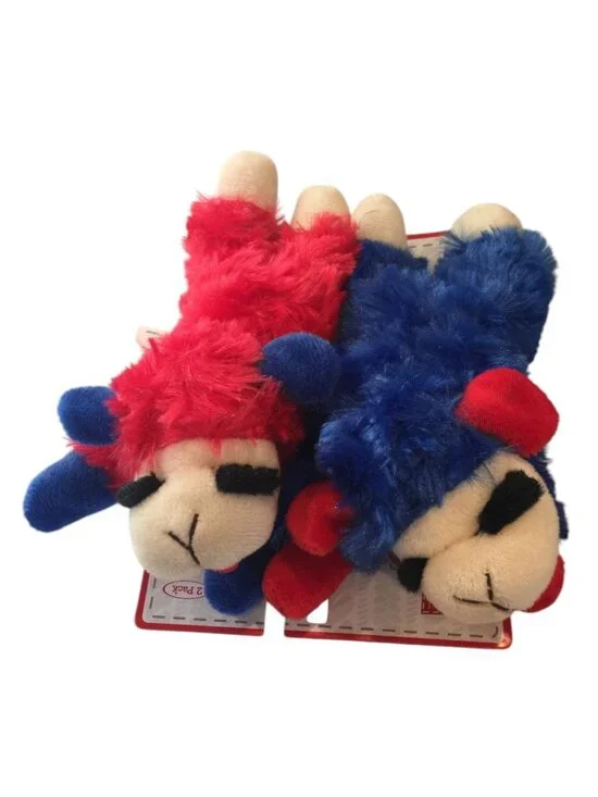Lamb Chop Patriotic Red Blue Plush Set of 2 Squeaker 6 1/2