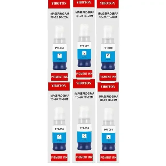 BRAND NEW ~ 6 bottles PFI050 PFI-050 Ink Cyan Ink Canon Printer Refills