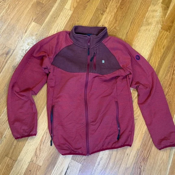 L Donkey Andy Full Zip Performance Jacket‎ Red Stretch Athletic