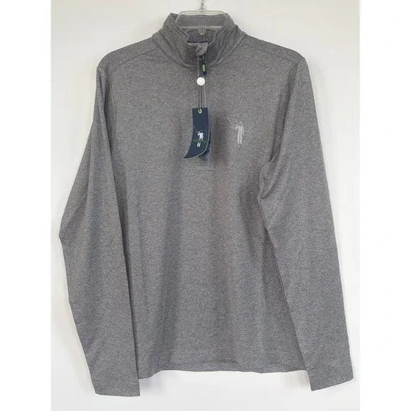 William Murray Golf Mens Small Gray Heathered Quarter Zip Pullover Long Sleeve
