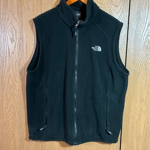 The North Face Fleece Vest Men Large Black Full Zip Outdoor Layering‎ Gorpcore
