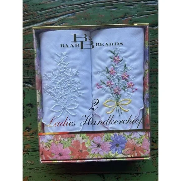 B & B Baar & Beards Ladies Hankercheifs 2 New‎ In Package