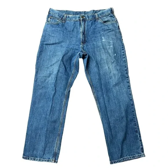 Carhartt Size 42 X 34 Jeans Tipton Relaxed Fit‎ Blue Straight Leg Workwear Mens