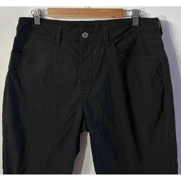 Mens The North Face Hiking Pants Black Straight Leg Nylon Stretch‎ Sz 34