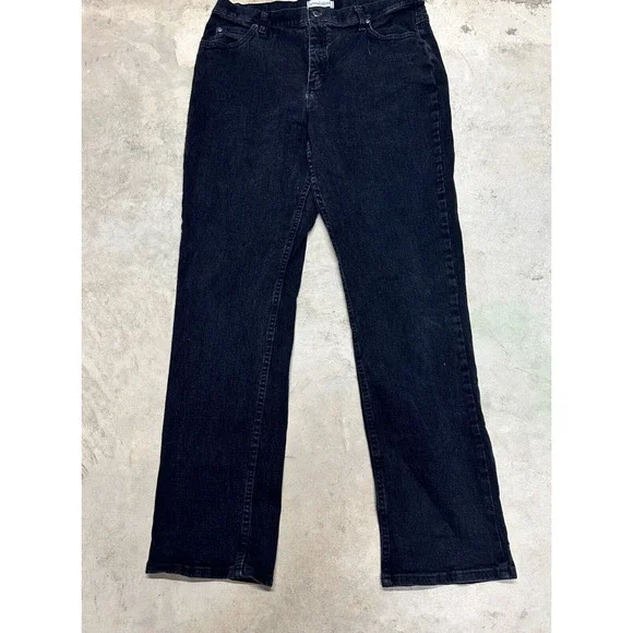 Riders Mens Black Denim Jeans‎ 34W x 34L Straight Leg Relaxed Fit Dark Wash