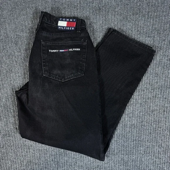 Vintage Y2K Tommy Hilfiger Jeans Mens 34x32 Baggy Embroidered Skater Made In USA