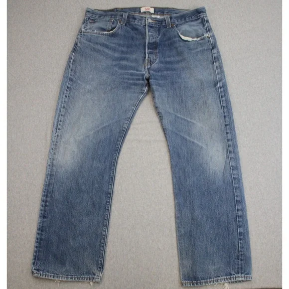 Levis‎ 501 Jeans Mens 38 X 30 Blue 100% Cotton Straight Leg Button Fly