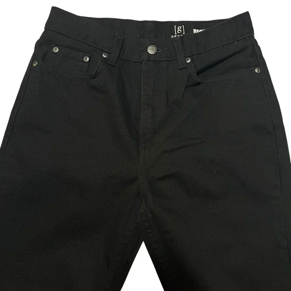George‎ Regular Fit Jeans Black Denim 100% Cotton Men's 29x32 Pockets Straight