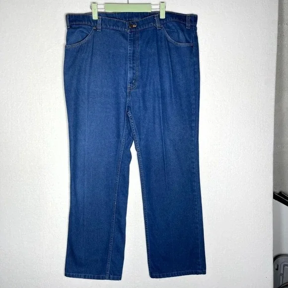 Vintage Levis For Men Skosh More Comfort Orange Tab Jeans Blue 42x32 Made in USA