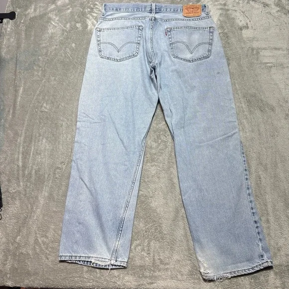 Levi's 550 Relaxed Fit Jeans Mens 36x30 Blue Denim Cotton‎ Y2K 2000's Heel Drag