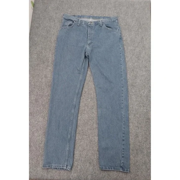 Wrangler Jeans Mens 38x36 Blue Cotton Straight Leg Work Wear Western Denim‎