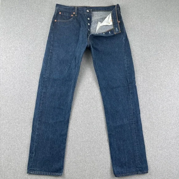 Vintage 90s Levi Jeans Mens 35x34 Blue 501xx Made in USA Straight Leg Denim