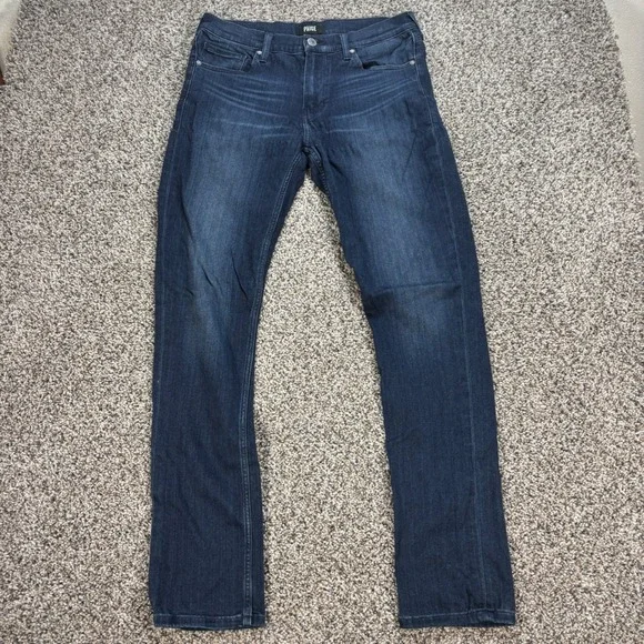 Paige Lennox Men's 32x33 Slim Fit Jeans Dark Indigo Blue Denim Stretch Pants