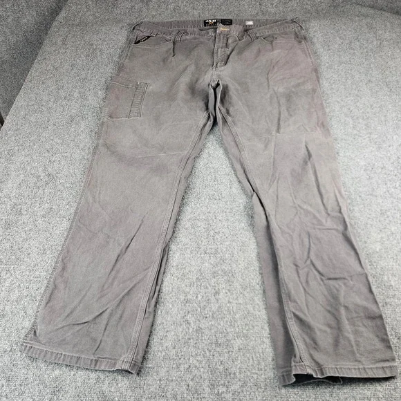 Ariat Rebar M4 Relaxed‎ Straight Grey Canvas Work Pants Mens 44x32 (Measures 30)