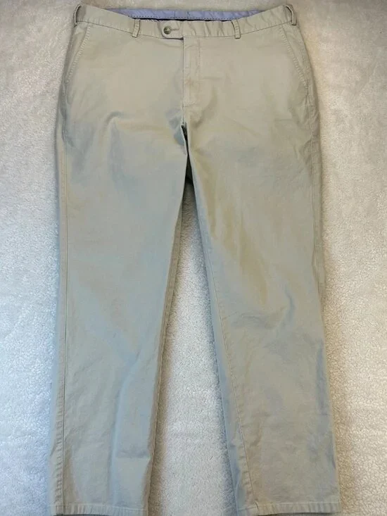 Peter‎ Millar Chino Pants Mens 38 Gray Flat Front Mid Rise Stretch Straight Leg