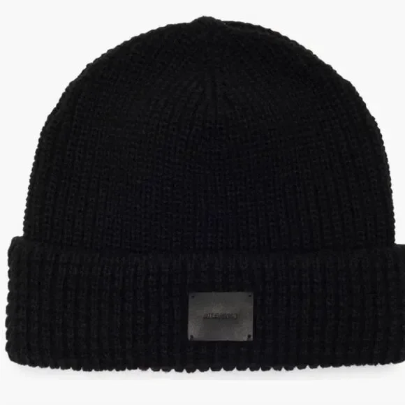 All Saints‎ Mixed Stitch Beanie Hat- Black