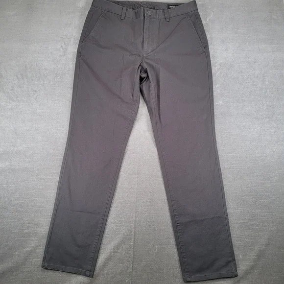 Bonobos Mens Slim Fit Chino Pants‎ Dark Grey 33x32 Stretch Cotton Trousers