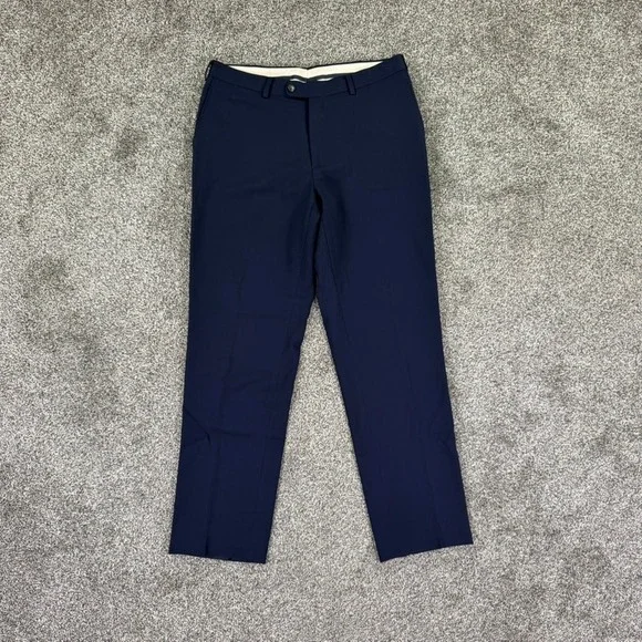 Suitsupply Traveller Navy Wool Dress Pant Men 34 Work Casual Brescia Int. B4760I