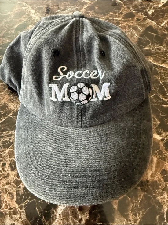 Soccer Mom Kids Cap - Gray Embroidered Baseball Hat