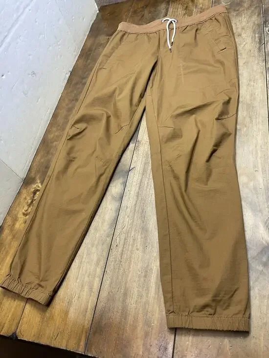 Vuori Pants Mens Large Brown Canvas Jogger Ripstop Traveler Stretch Active V434