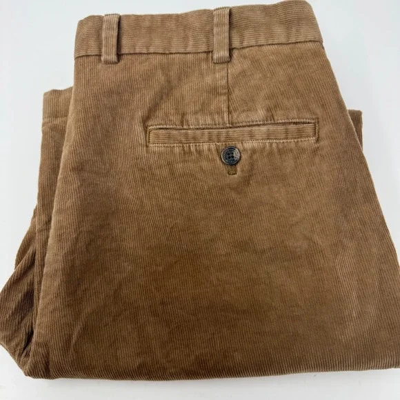 Brooks Brothers Clark Brown Corduroy Pants Mens 34x30 Straight Leg Chino Cotton