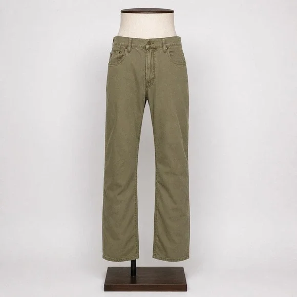 Polo Ralph Lauren 650 Straight Leg Pants Mens 34x34 Olive Green Cotton Twill