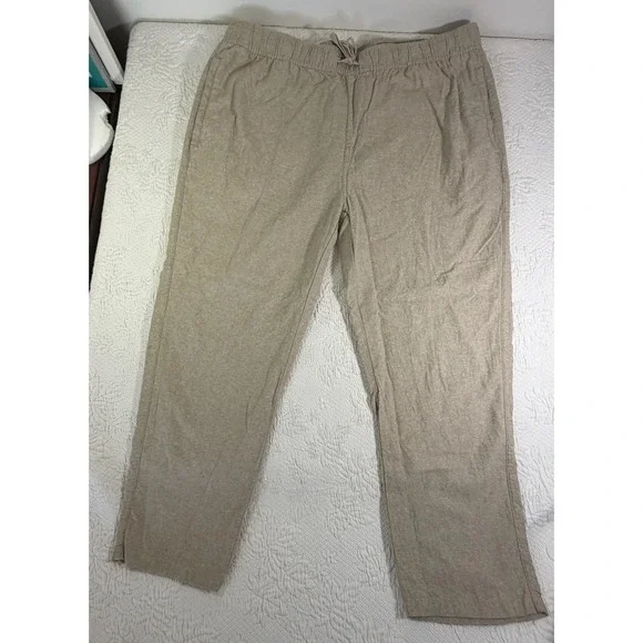 Katin Beachcomber Surf Pant Men's XXL‎ Linen Blend Classic Crop Taper Tan