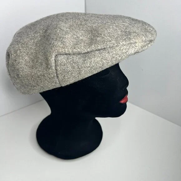 Pace Setter‎ Collection Vintage Newsboy Cap Hat Gray Wool Cabbie Snap Size 7 1/4