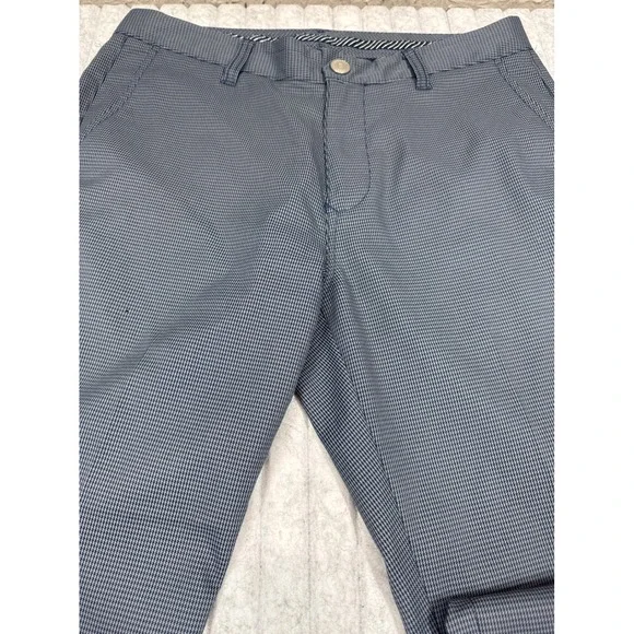 Bonobos‎ Golf Mens 30x32 Slim Fit Micro Houndstooth Performance Pants Navy Blue