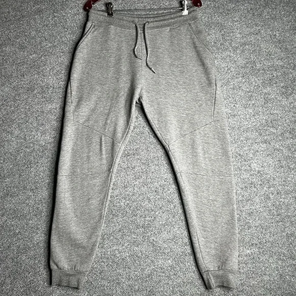 Young LA Mens Heather‎ Gray Tapered Joggers Athletic Sweatpants Size L